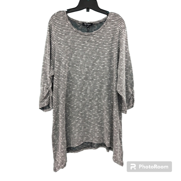 Lily Morgan Blouse/Top.  White and Grey. 2XL. - Picture 1 of 9